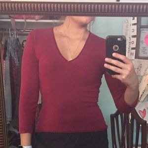 J.J. Basics Maroon V Neck